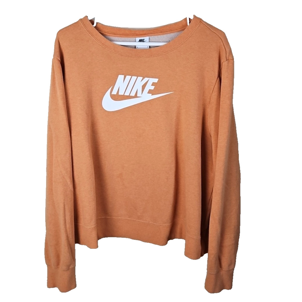 Nike Sportswear Club Fleece Sweatshirt Women's Sz 1X DV5089 heathered orange